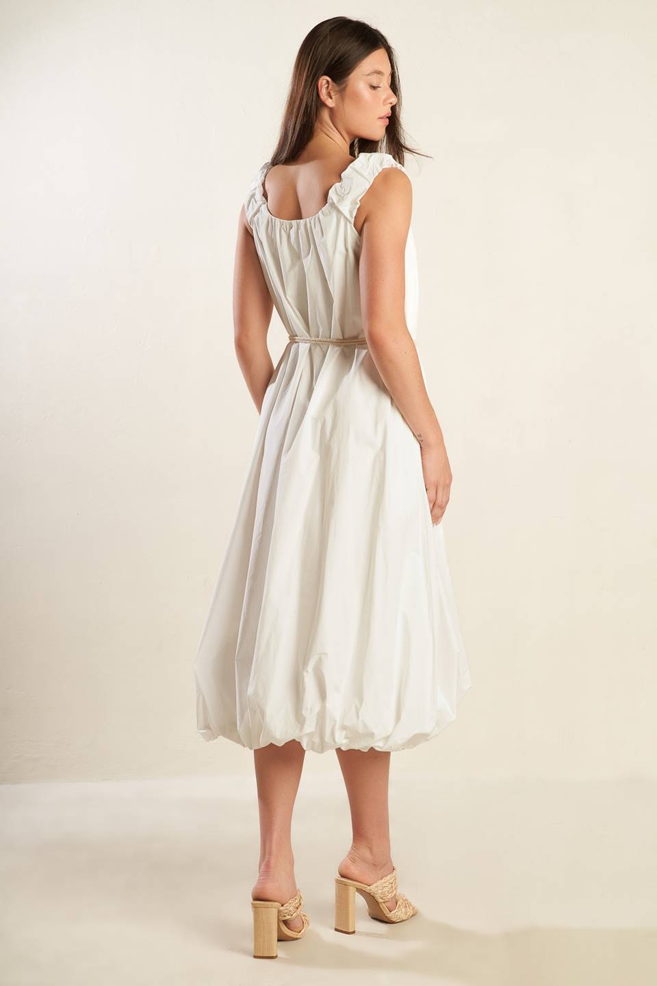 RIVERSIDE SIPS WOVEN MIDI DRESS Flying Tomato